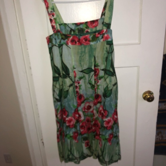 Steilmann size 16 flowery summer dressed- 100% cotton- lined- zipper- used - Picture 5 of 10